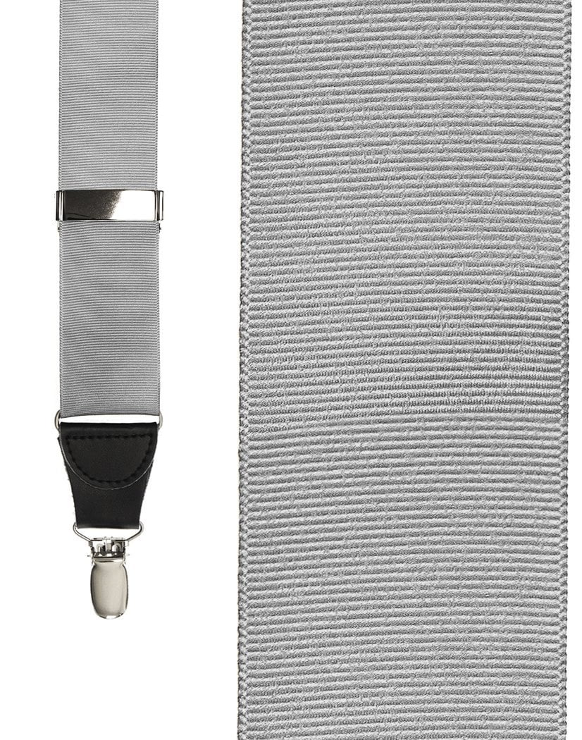 "Silver Grosgraine Ribbon" Suspenders
