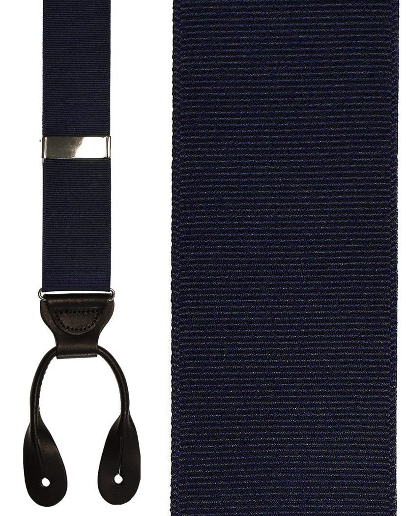 "Navy Grosgraine Ribbon II" Suspenders