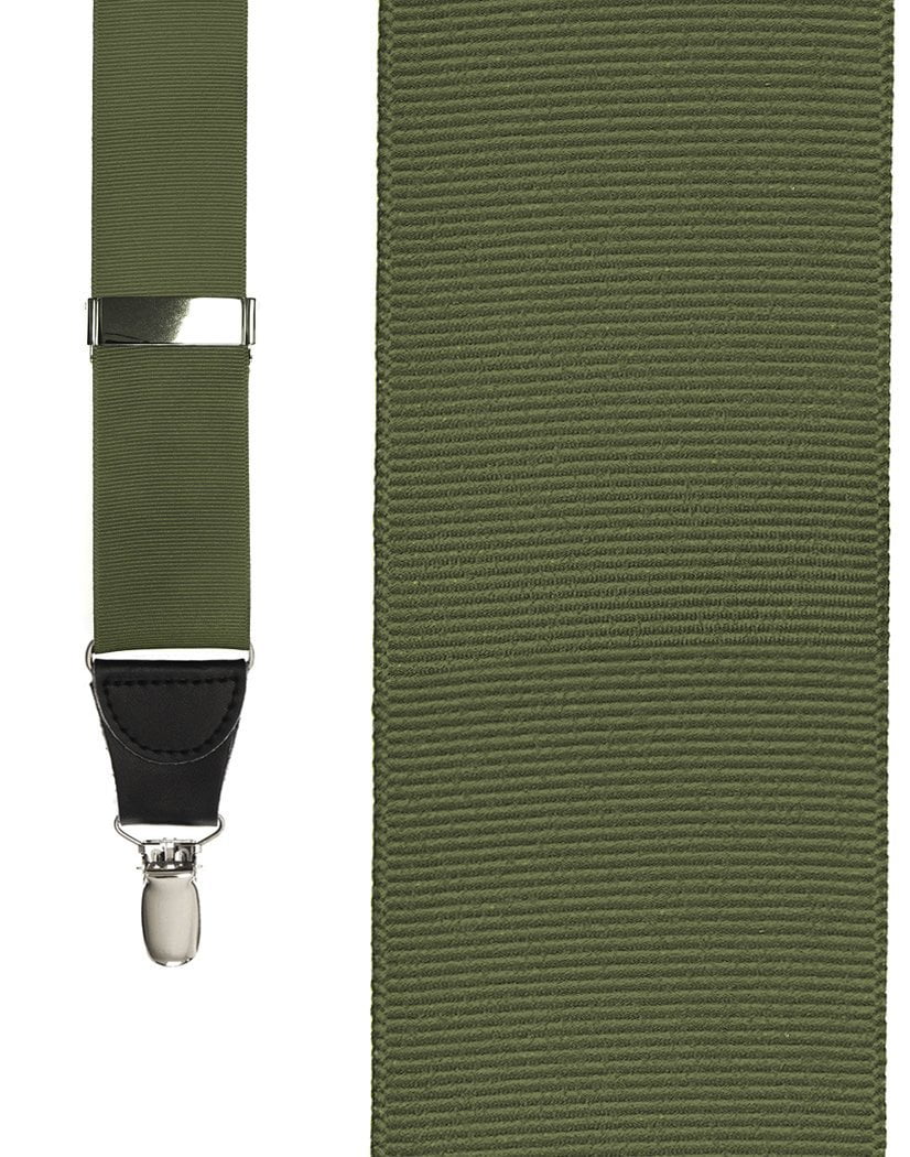 "Olive Grosgraine Ribbon" Suspenders